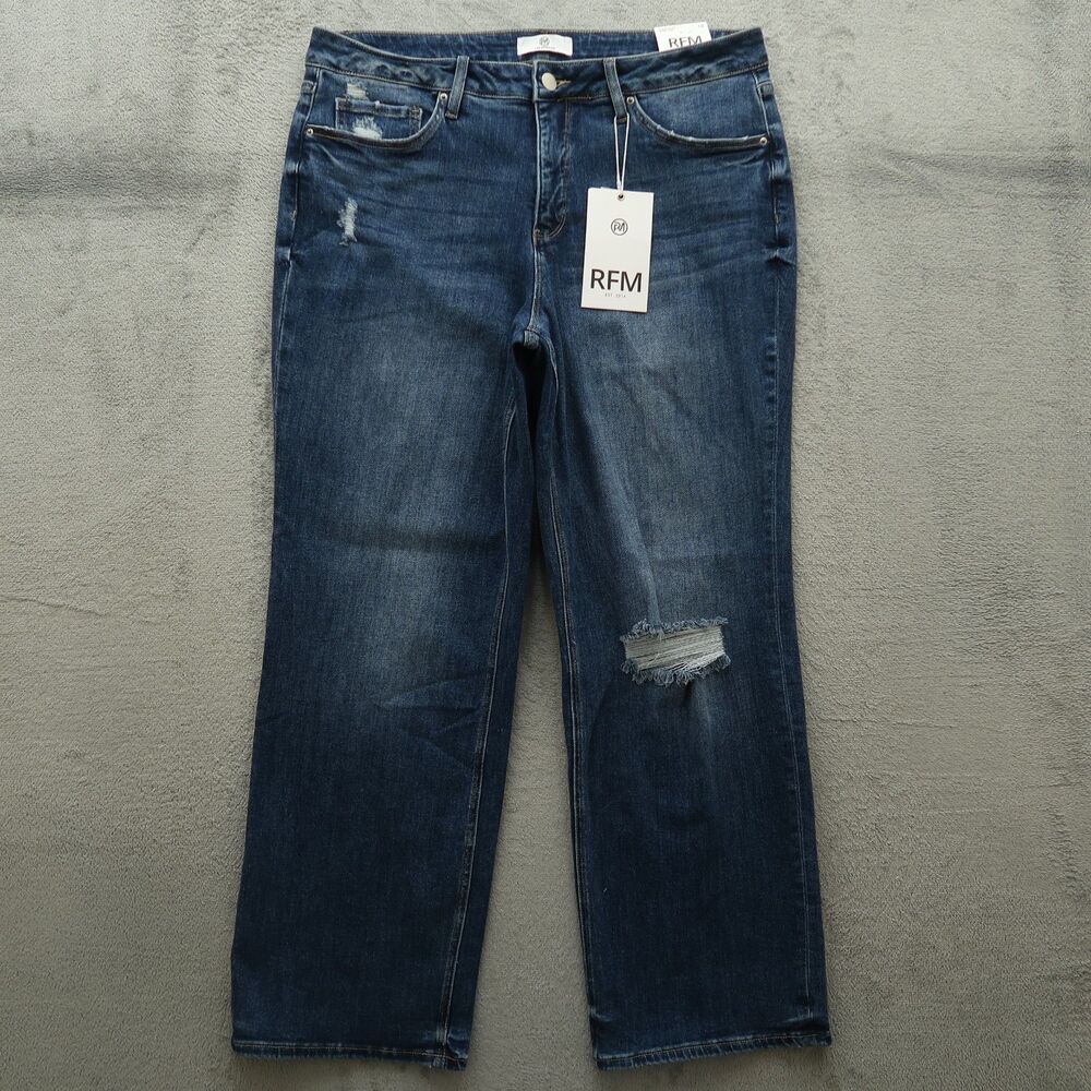 RFM Los Angeles Jeans Women's Size 18 High-Rise Hailey Wide-Leg 31" Inseam NWT